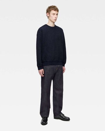 INDIGO SWEAT CREW NECK PO-YARN DYE,Indigo, large image number 3