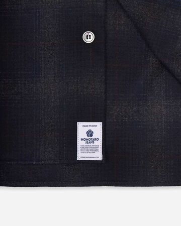 WOOL×CASHMERE OMBRE CHECK L/S SHIRT,NAVY, large image number 9