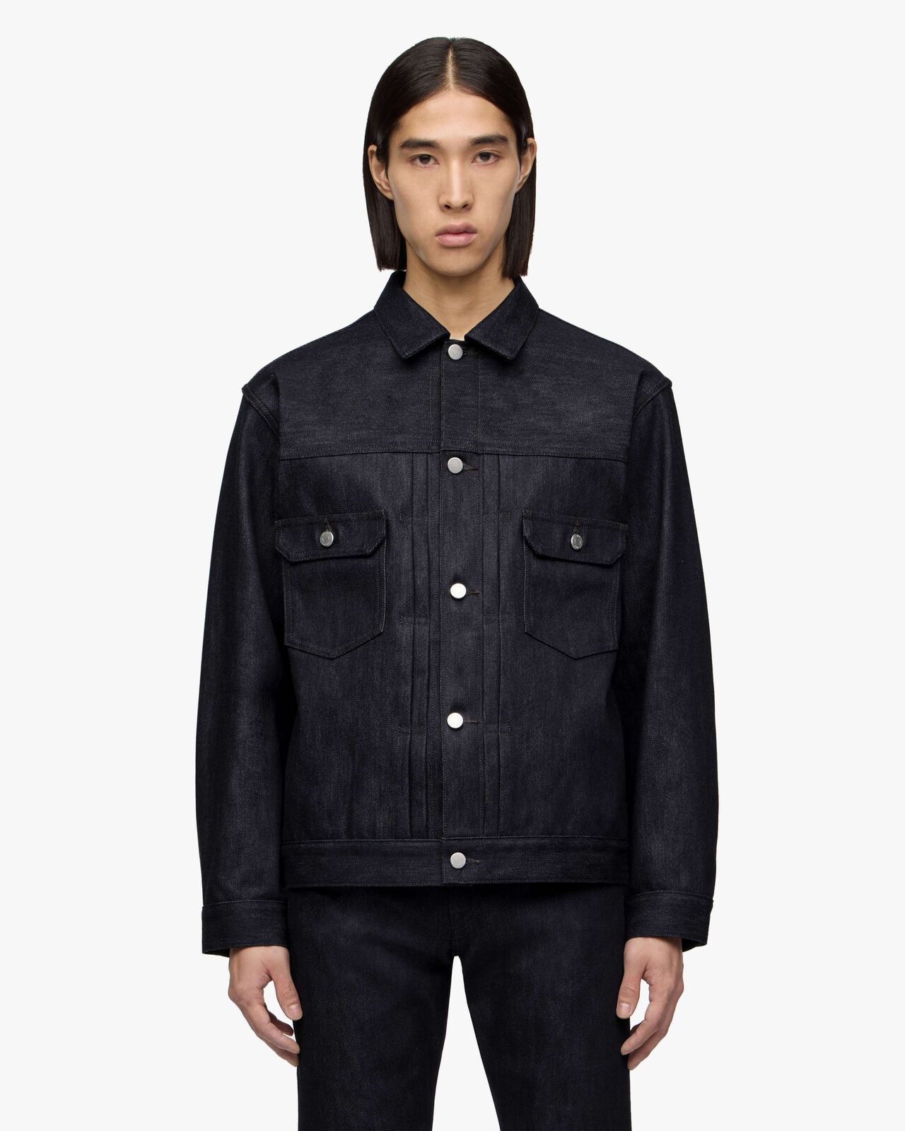 #002 CASHMERE DENIM JACKET 13.7oz,Indigo, large image number 0