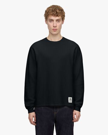 SUVIN COTTON THERMAL L/S TEE,BLK, large image number 0