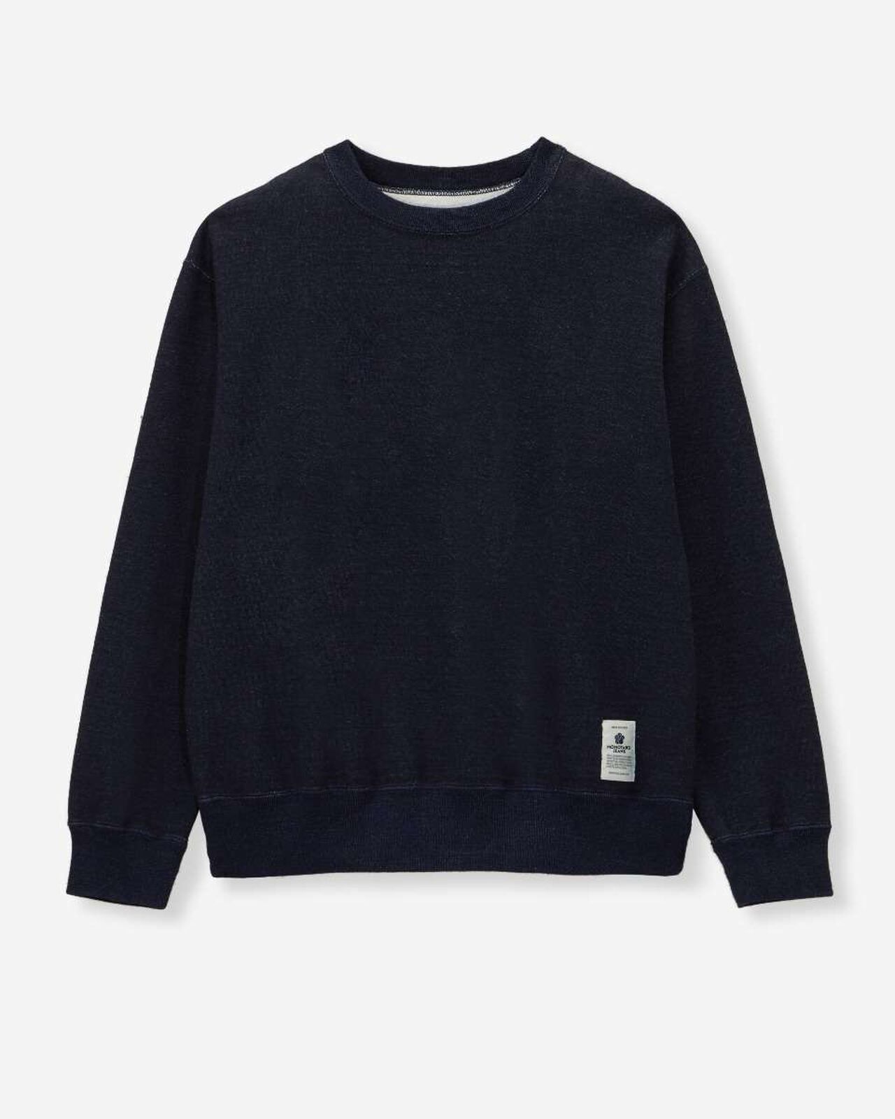 INDIGO SWEAT CREW NECK PO-YARN DYE,Indigo, large image number 5