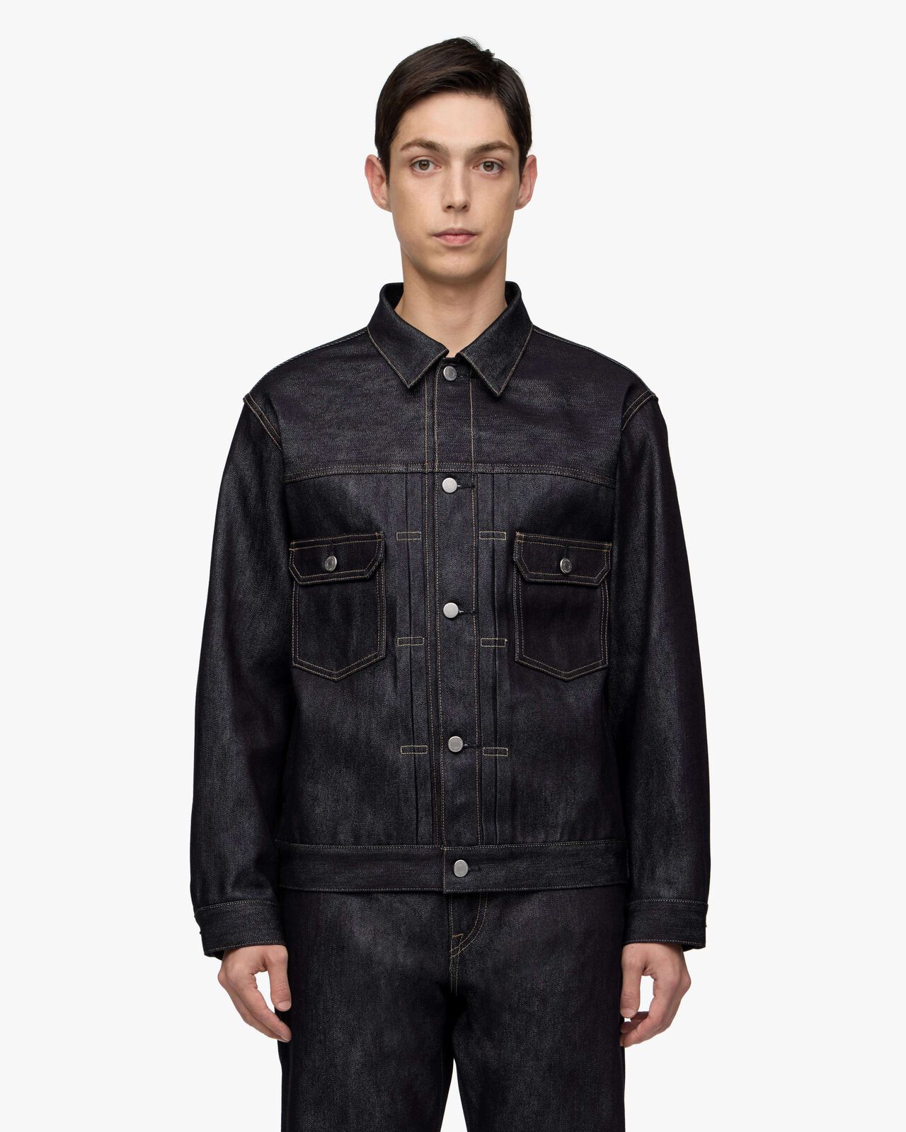 #002 SILK DENIM JACKET 15oz,Indigo, large image number 0