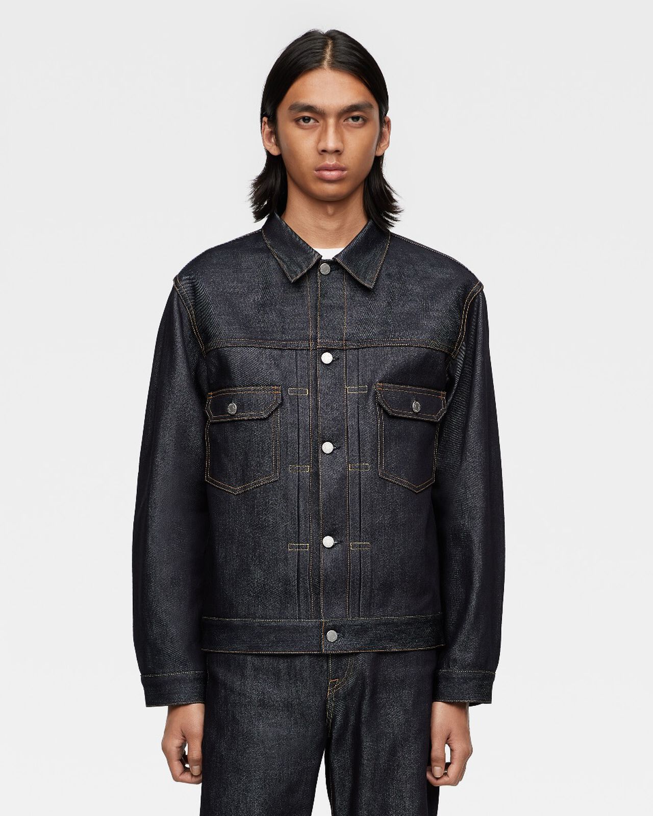 #002 SILK DENIM JACKET 15oz,Indigo, large image number 0