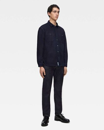 TRIPLE STITCH L/S DOBBY SHIRT - INDIGO,Indigo, large image number 3
