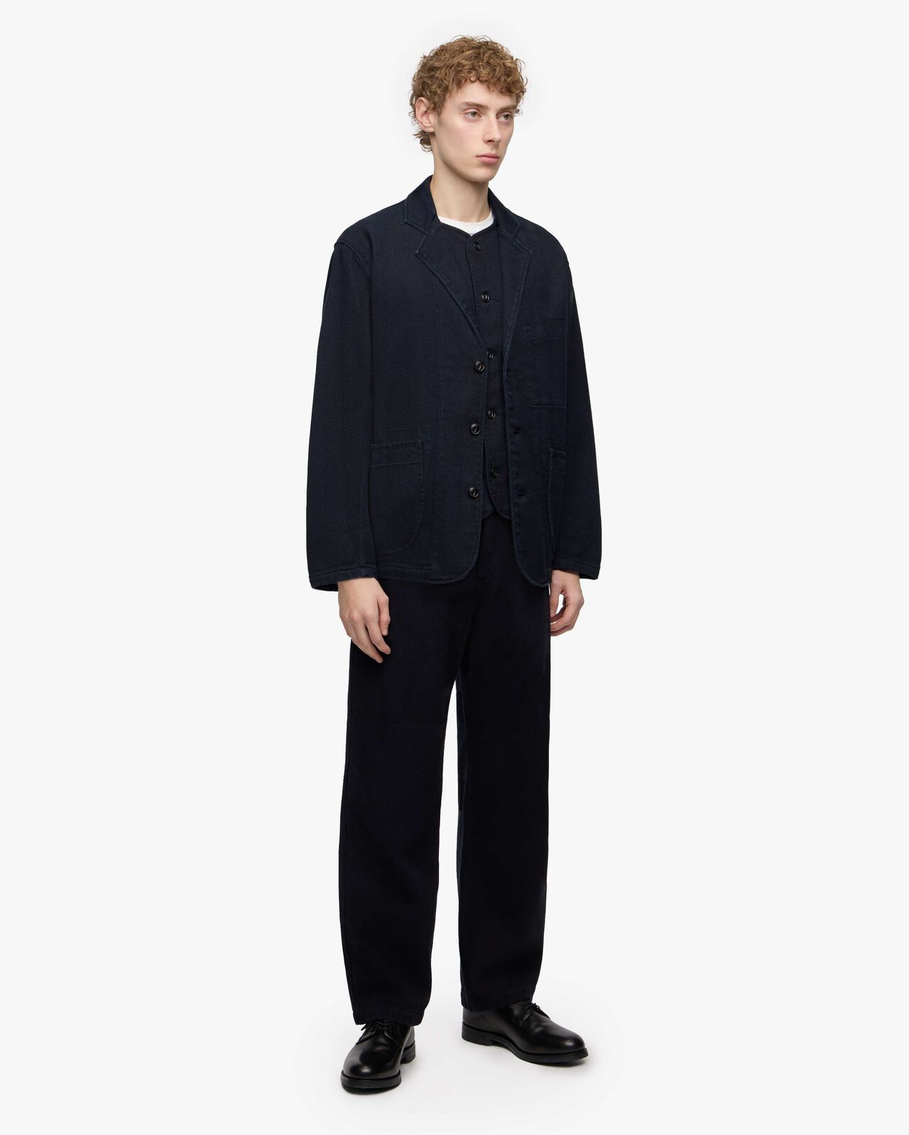 SASHIKO TAILORED JACKET-OVERDYE,Indigo, large image number 3