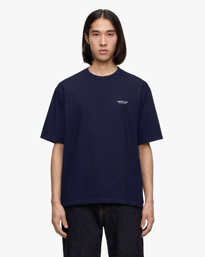 INDIGO YARN DYED TEE - TOKUNO BLUE,, medium