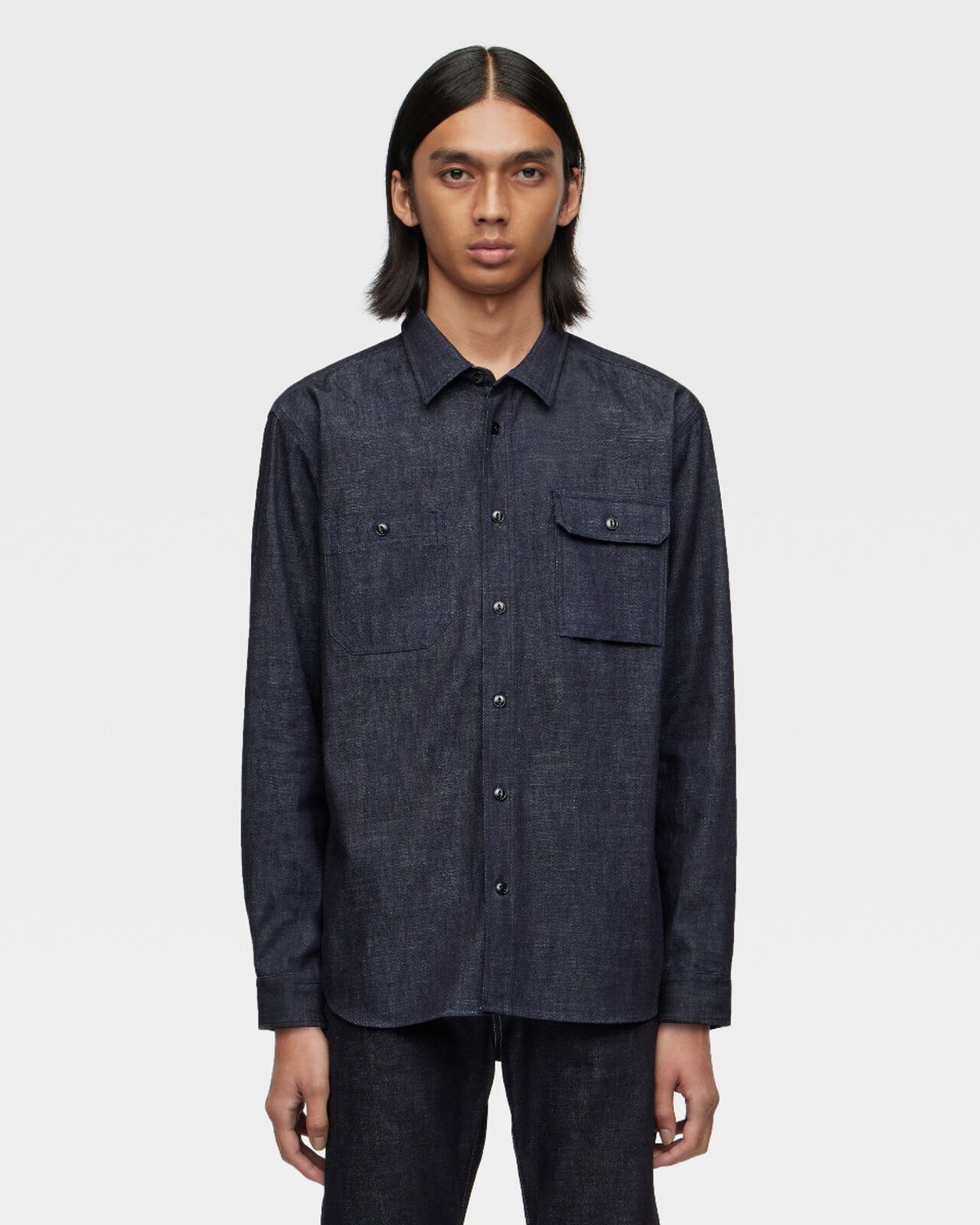 TRIPLE STITCH L/S DENIM SHIRT,Indigo, large image number 0