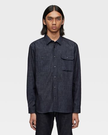 TRIPLE STITCH L/S DENIM SHIRT,Indigo, large image number 0