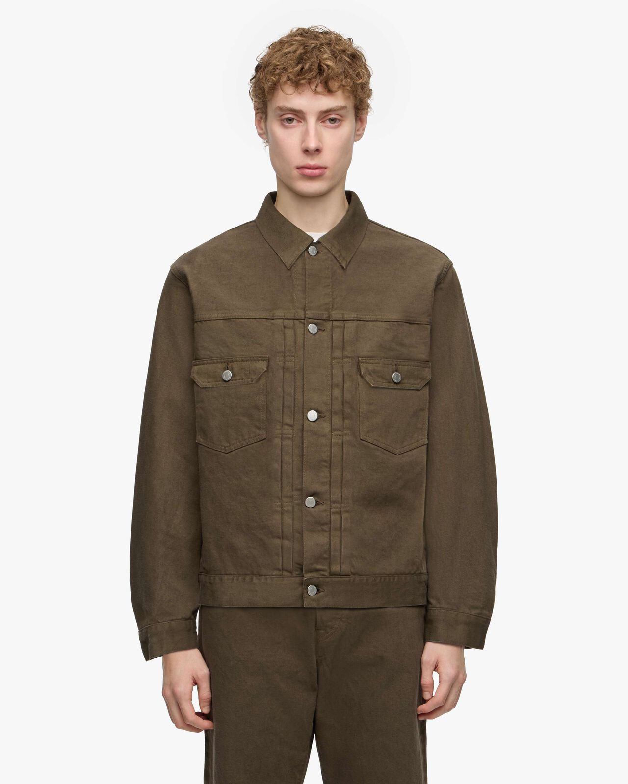#002 DENIM JACKET - MOSS,KHAKI, large image number 0