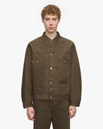 #002 DENIM JACKET - MOSS,KHAKI, large image number 0