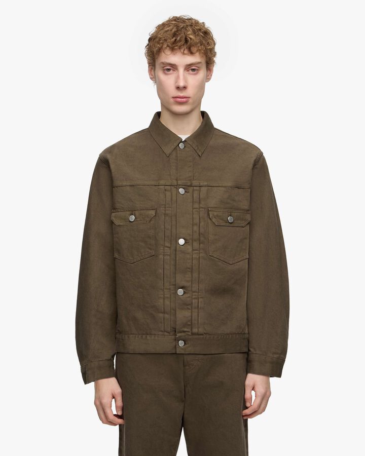 #002 DENIM JACKET - MOSS,, medium