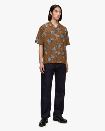 COTTON/RAYON S/S  SHIRT,BRN, large image number 1
