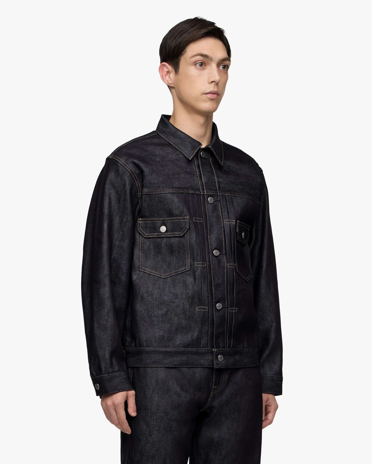 #002 SILK DENIM JACKET 15oz,Indigo, large image number 1