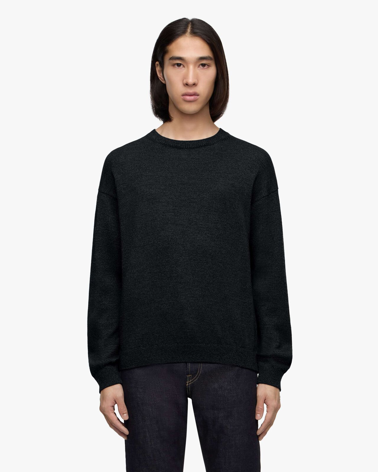 L/S KNIT - WASHI PAPER,BLK, large image number 0