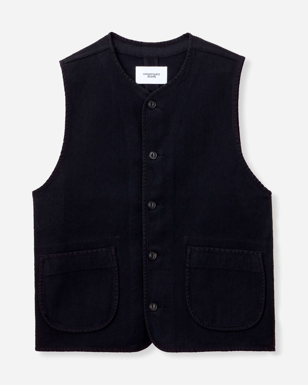 SASHIKO VEST-OVERDYE,Indigo, large image number 5