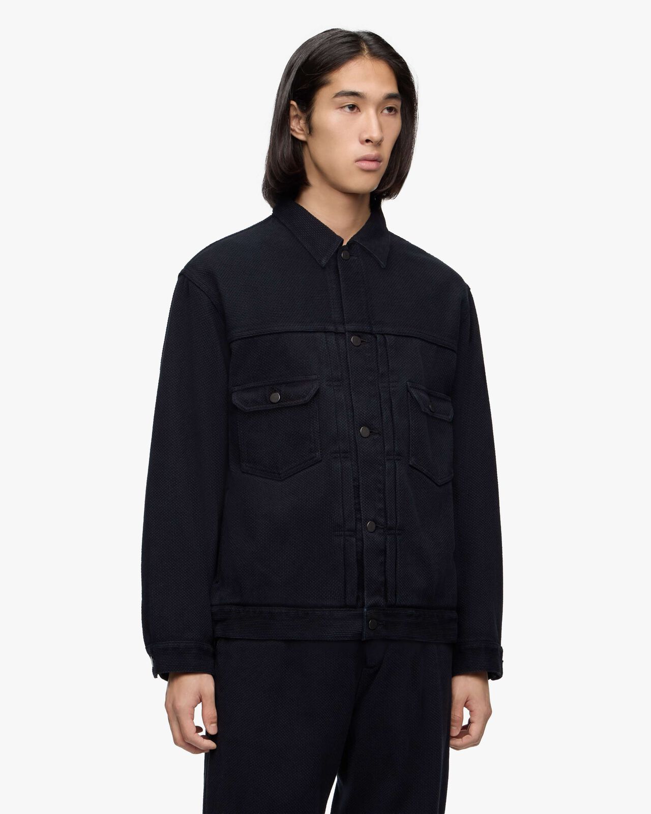 #002 SASHIKO JACKET-OVERDYE,Indigo, large image number 1