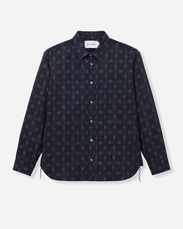 TRIPLE STITCH L/S JACQUARD SHIRT - INDIGO,Indigo, large image number 5