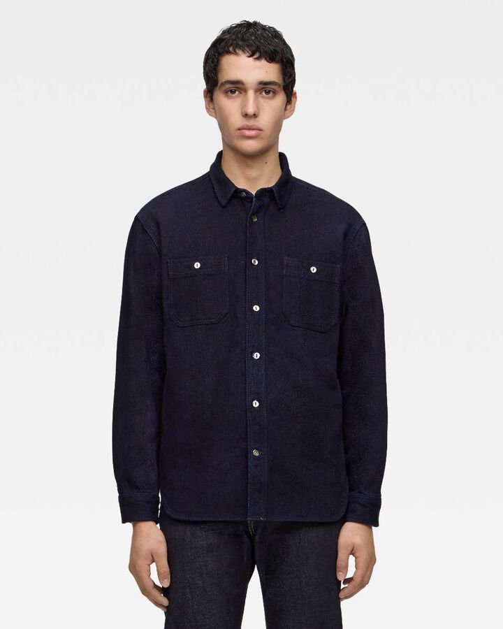 TRIPLE STITCH L/S DOBBY SHIRT - INDIGO,, medium