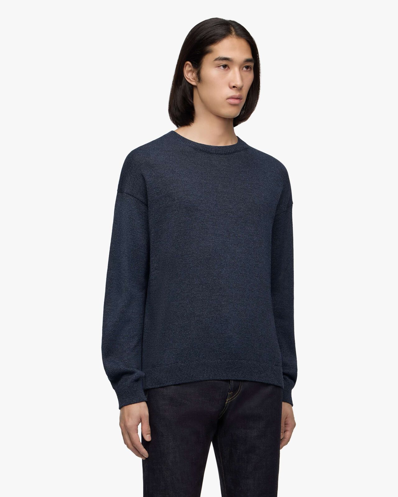 L/S KNIT - WASHI PAPER,NAVY, large image number 1