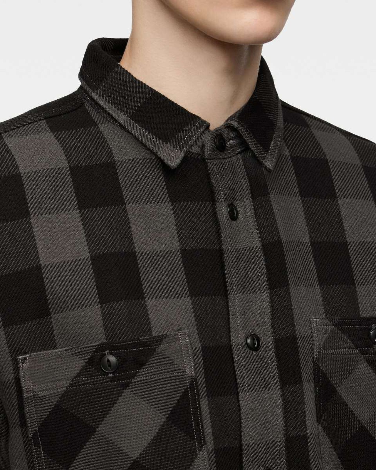BLOCK CHECK L/S SHIRT,GRY, large image number 4