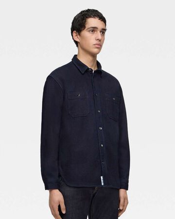 TRIPLE STITCH L/S DOBBY SHIRT - INDIGO,Indigo, large image number 1