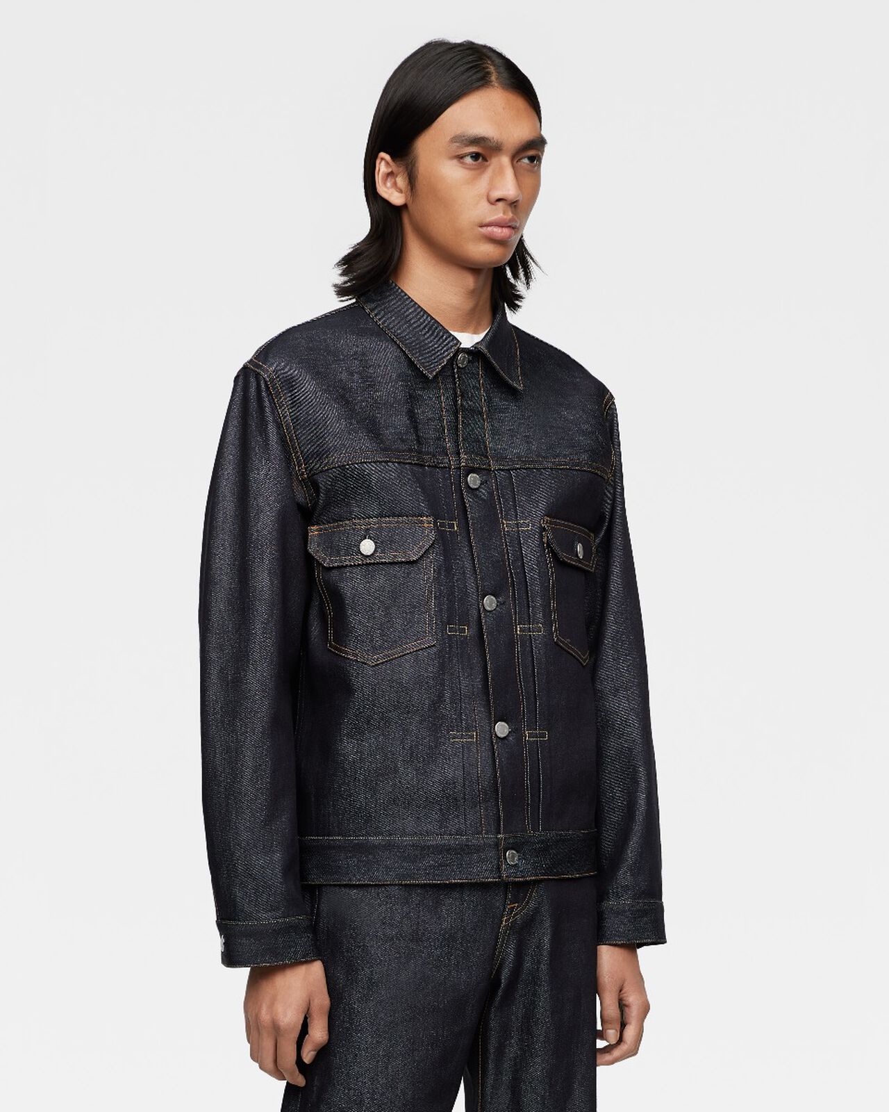 #002 SILK DENIM JACKET 15oz,Indigo, large image number 1