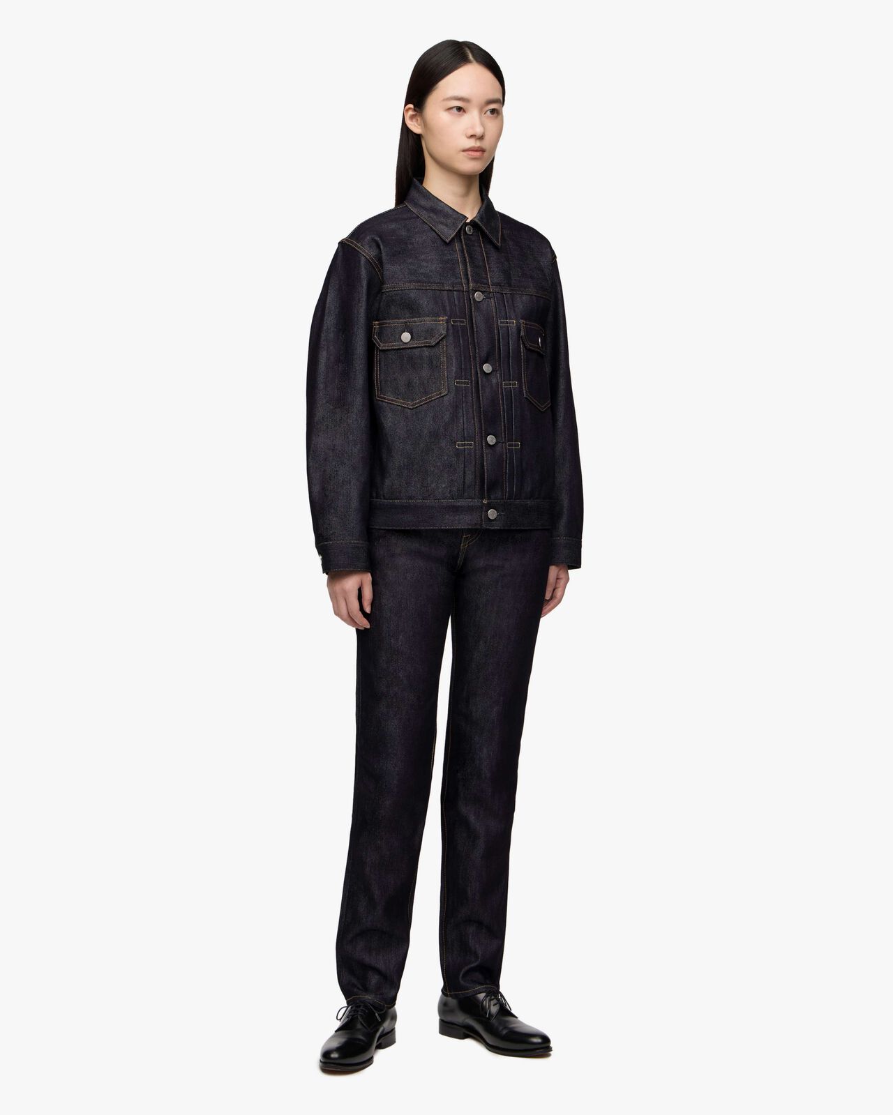 #002 SILK DENIM JACKET 15oz,Indigo, large image number 5