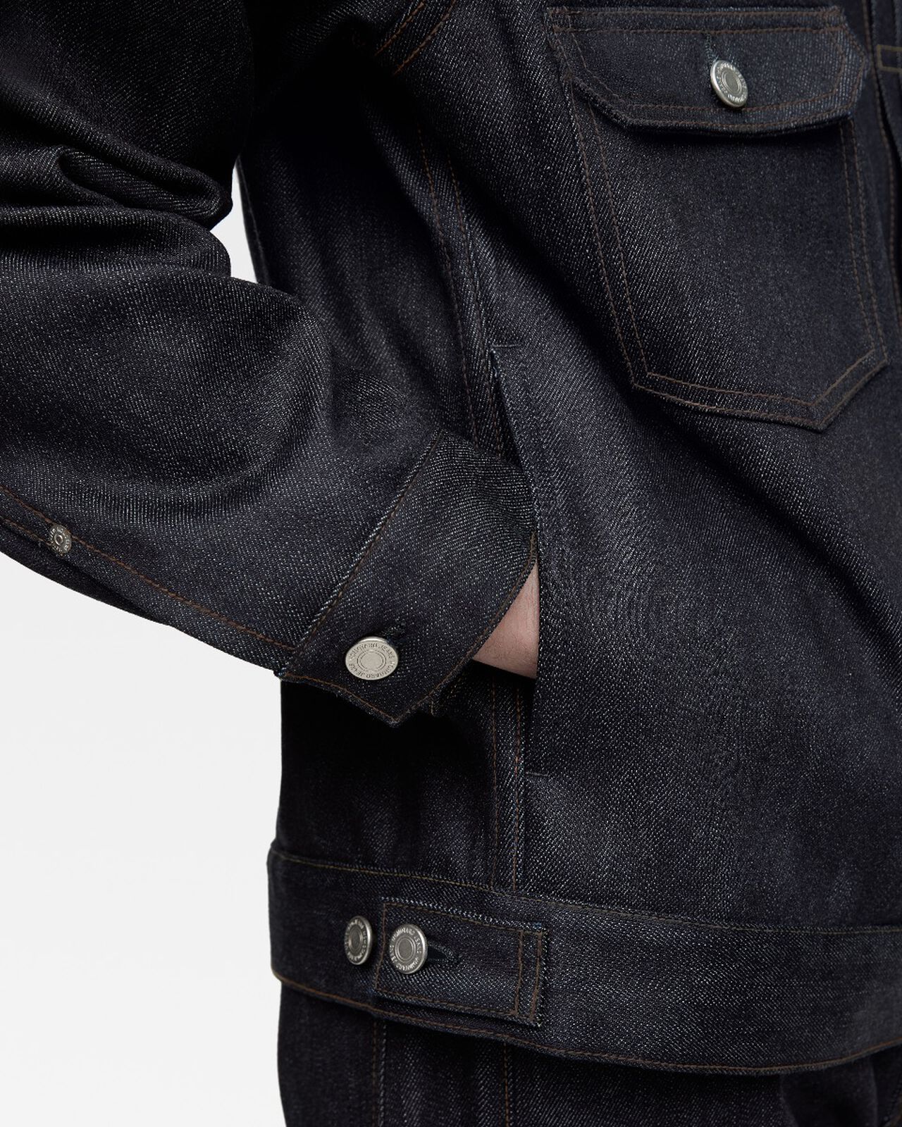 #002 CASHMERE DENIM JACKET 13.7oz,Indigo, large image number 6