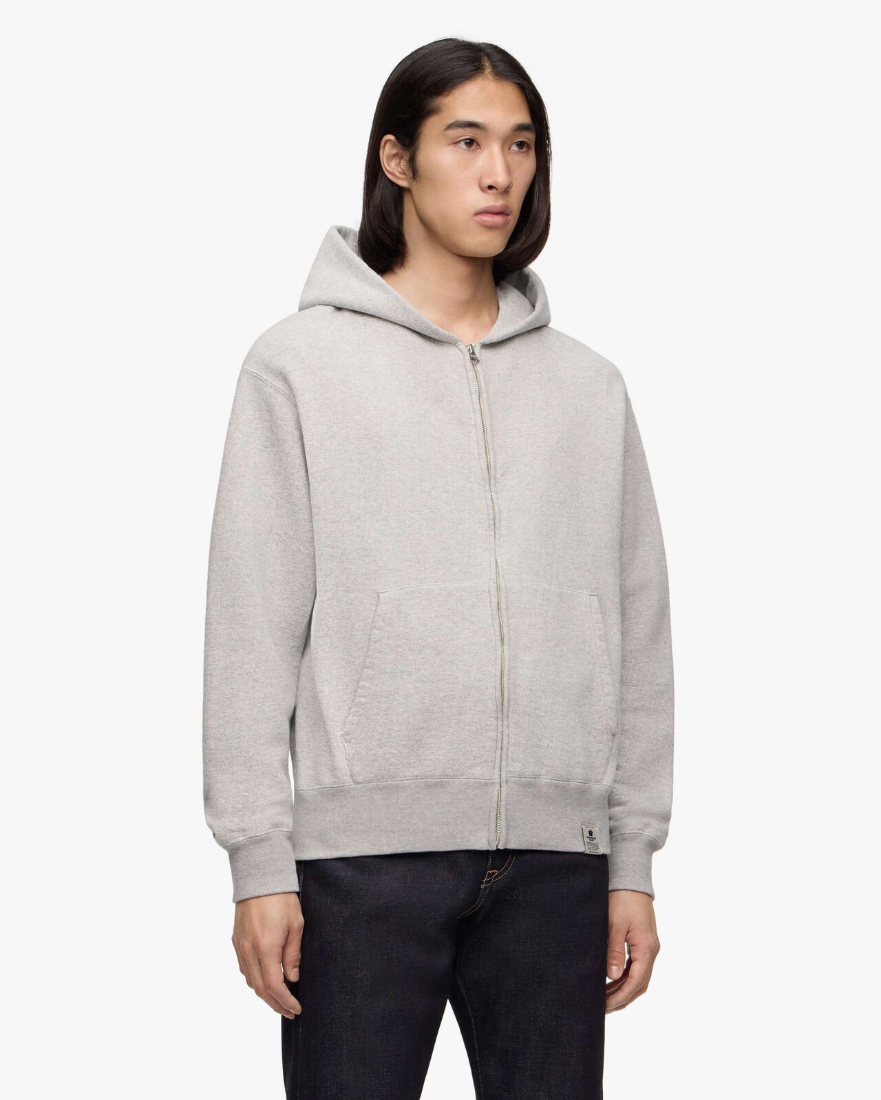 LOOPWHEEL SWEAT ZIP UP HOODY,GRY, large image number 1