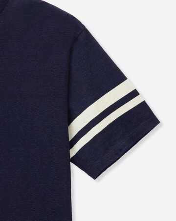 YARN DYED S/S TEE -DISCHARGE PRINT,Indigo, large image number 7