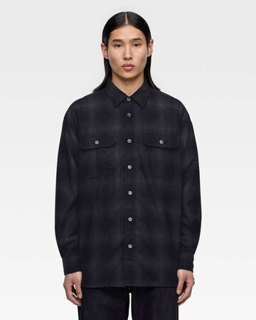 WOOL×CASHMERE OMBRE CHECK L/S SHIRT,GRY, large image number 11