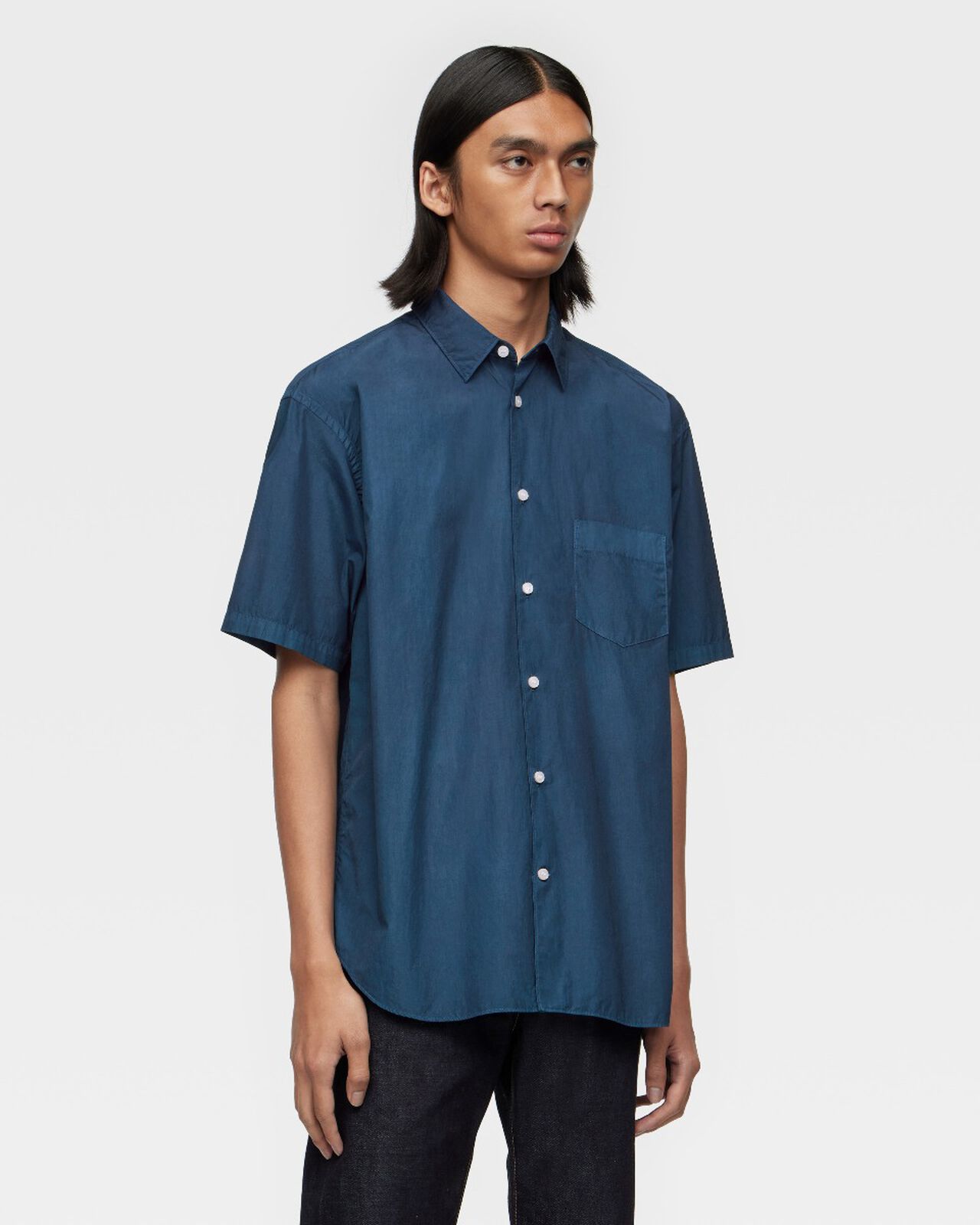 BROAD S/S SHIRT - NATURAL INDIGO,MID, large image number 2