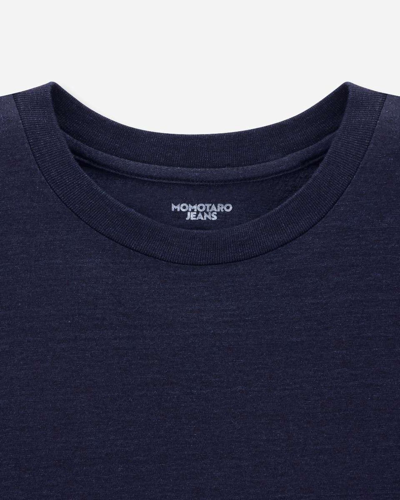 YARN DYED S/S TEE -MOMOTARO,Indigo, large image number 7