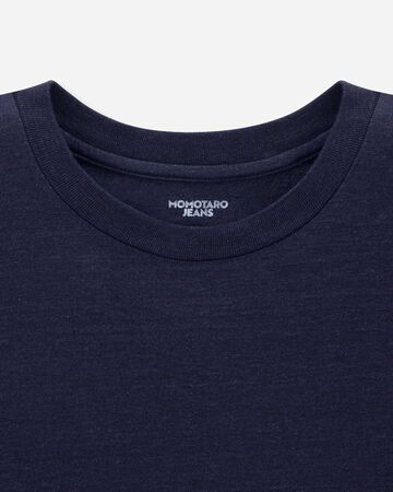 YARN DYED S/S TEE -MOMOTARO,Indigo, large image number 7