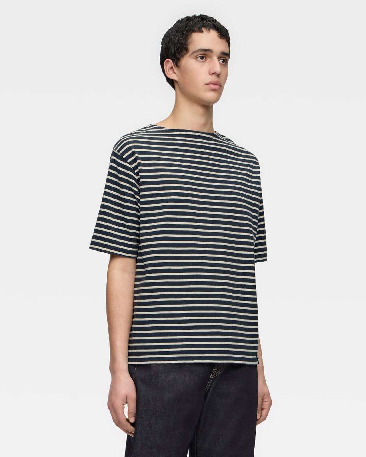BASQUE BORDER S/S TEE,NAVY, large image number 1