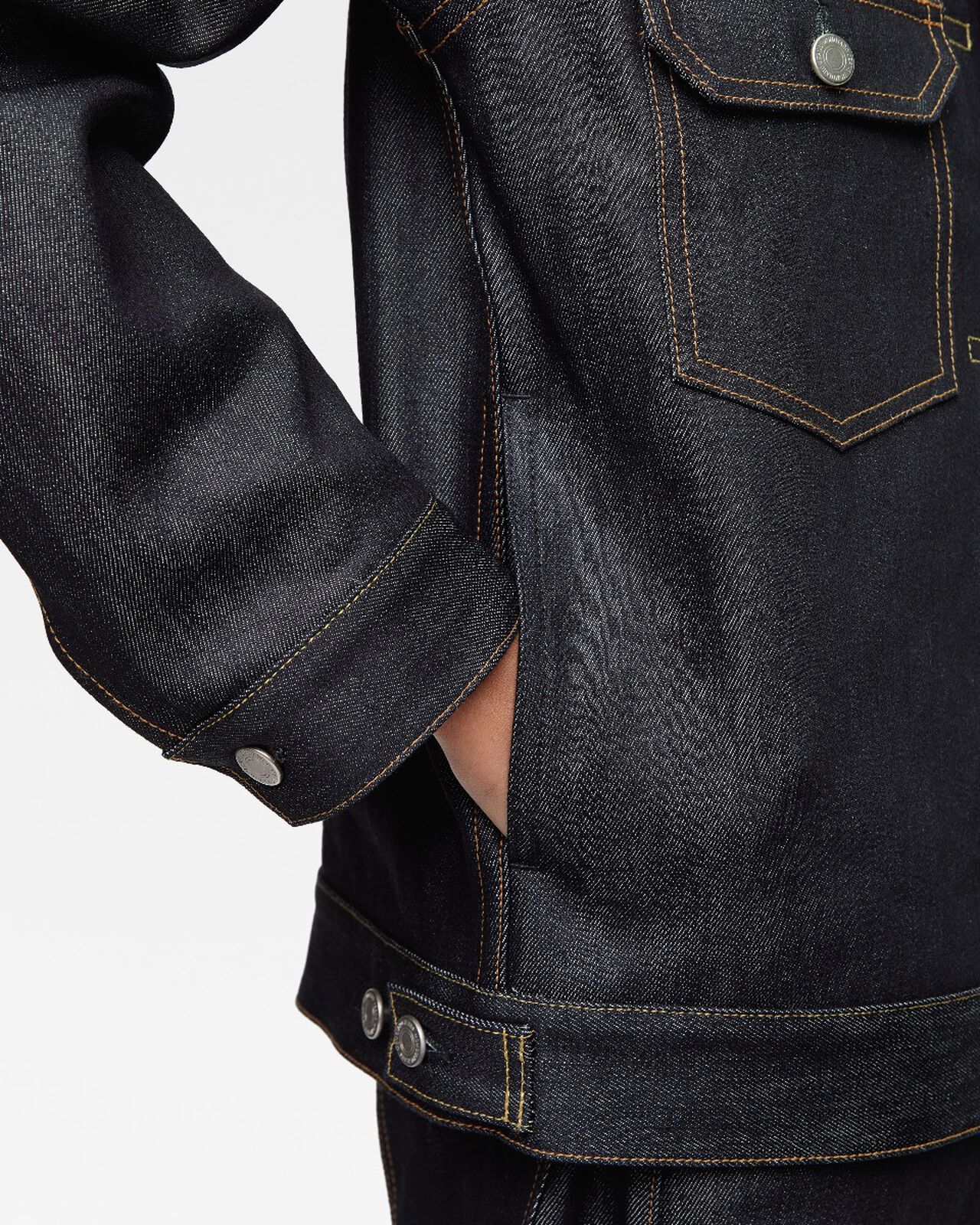 #002 SILK DENIM JACKET 15oz,Indigo, large image number 7