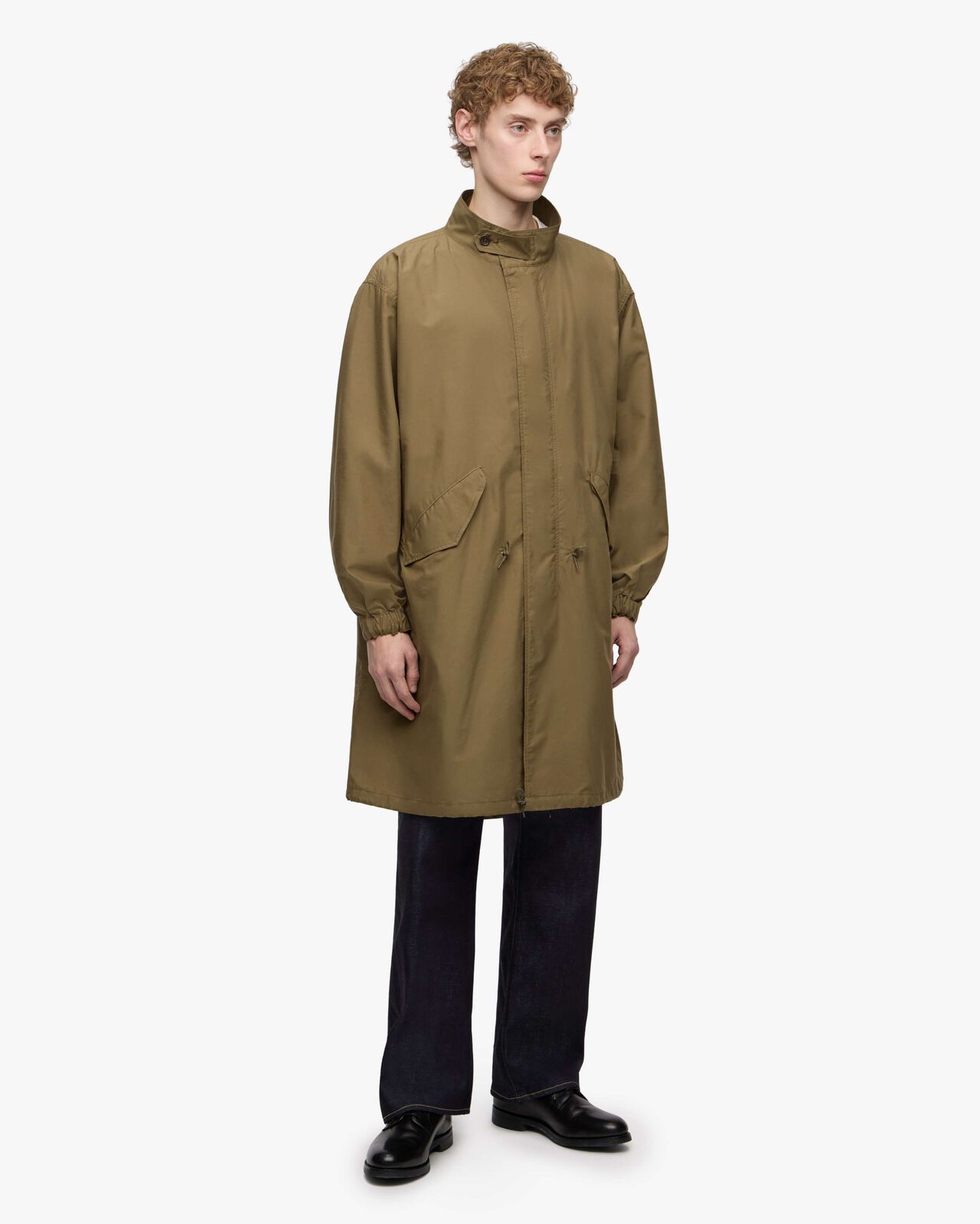 COTTON SILK MODS COAT,KHAKI, large image number 3