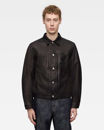 LEATHER JACKET,BLK, large image number 0