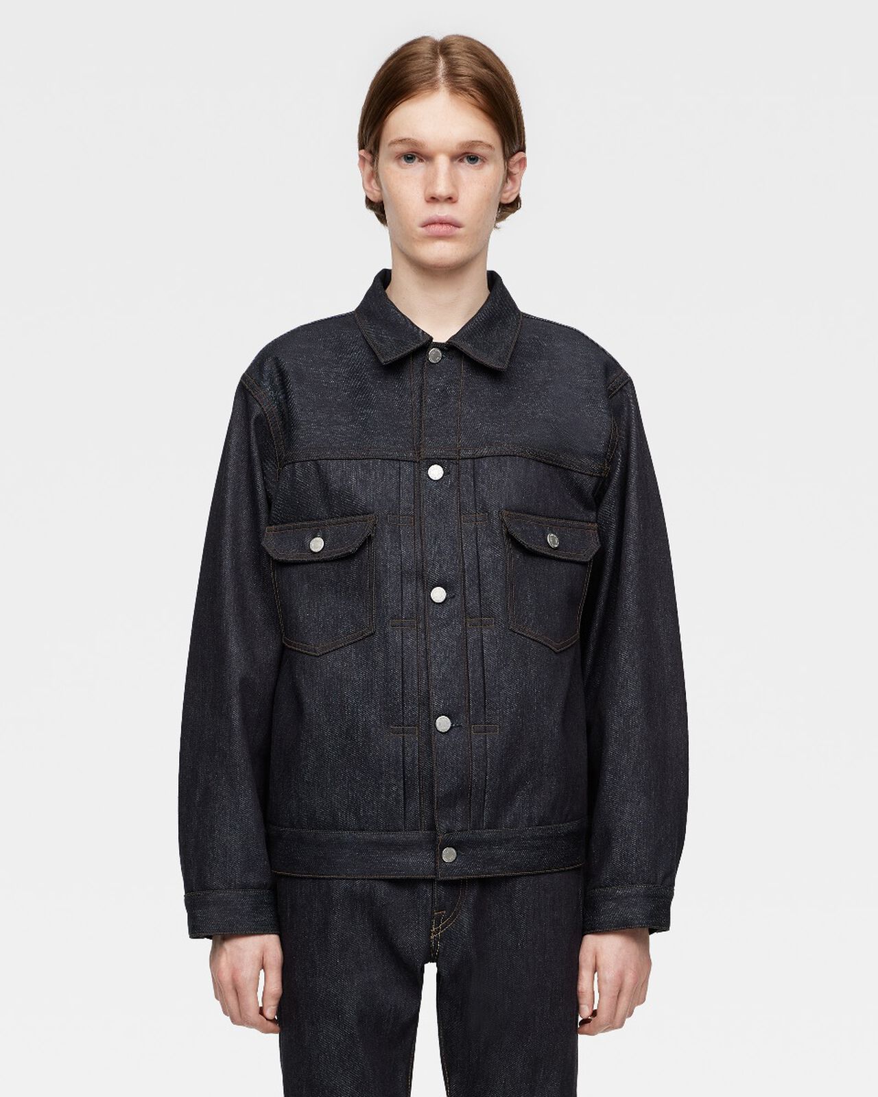 #002 CASHMERE DENIM JACKET 13.7oz,Indigo, large image number 0
