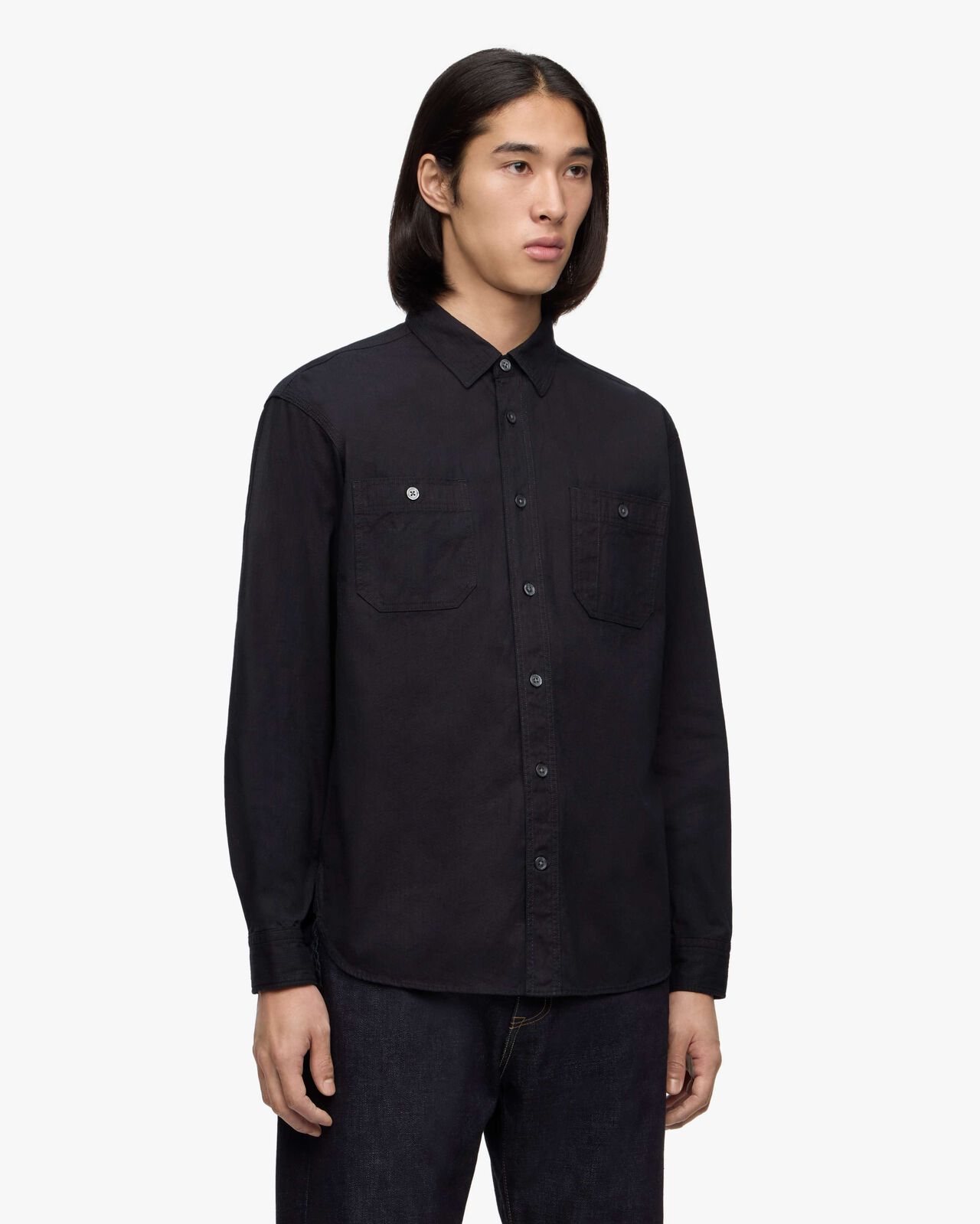 SASHIKO L/S SHIRT,Indigo, large image number 1