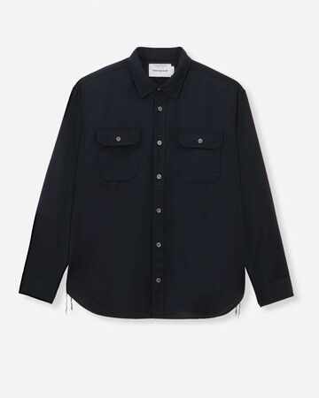 TRIPLE STITCH L/S WOOL TROPICAL SHIRT,NAVY, large image number 5
