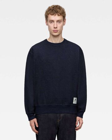 INDIGO SWEAT CREW NECK PO-YARN DYE,Indigo, large image number 0