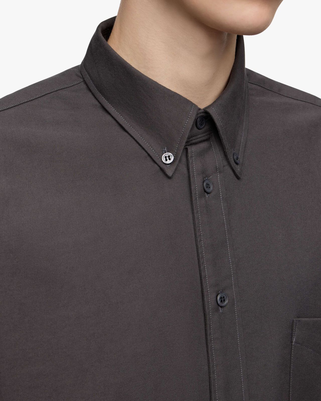 OXFORD L/S SHIRT,Light Black, large image number 4