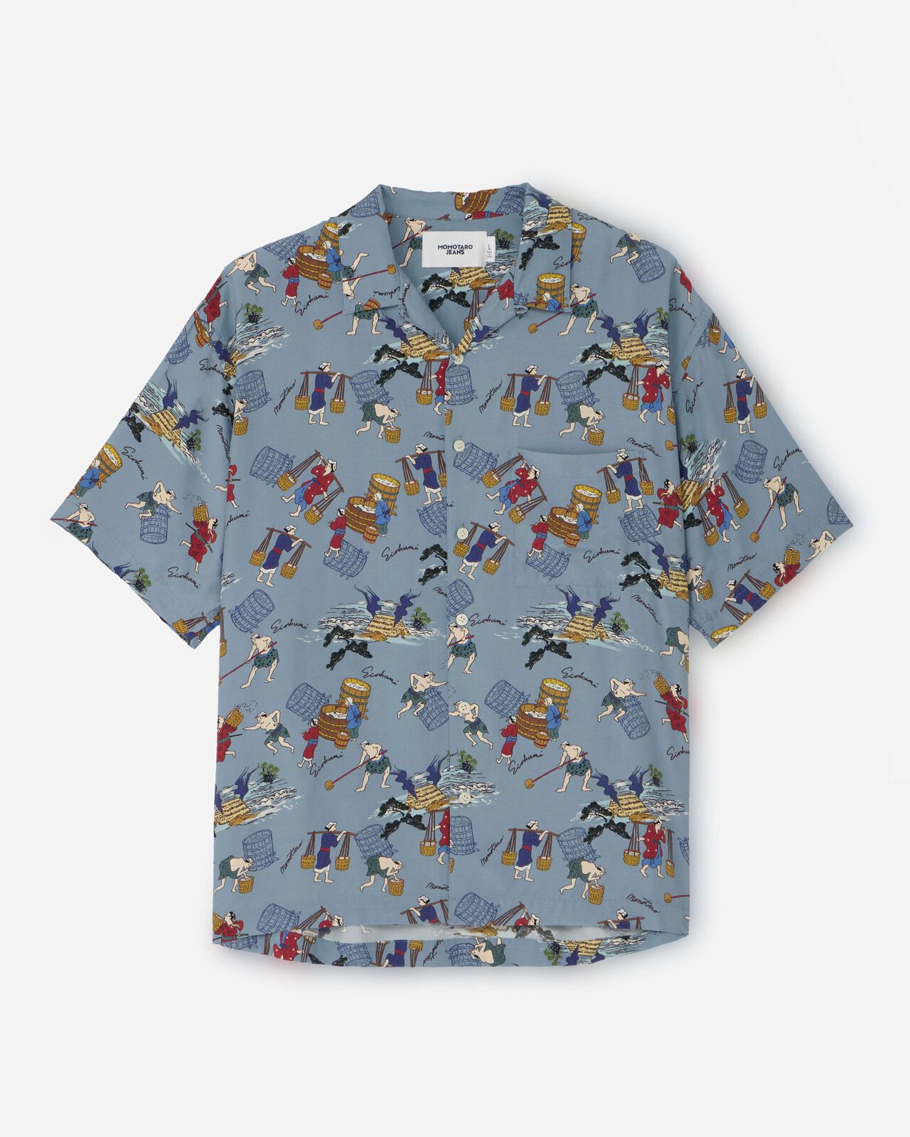 RAYON S/S  SHIRT,BLU, large image number 2