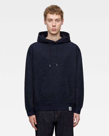 INDIGO SWEAT HOODIE-YARN DYE,Indigo, large image number 0
