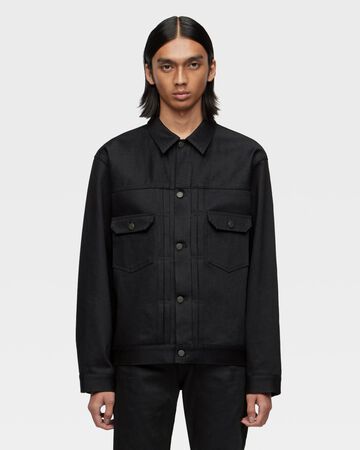 #002 STANDARD DENIM JACKET 14.7oz,BLK, large image number 0